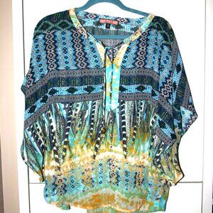 OLIVE HILL ANTHROPOLOGIE ALL SHEER 3/4 SLEEVES MEDIUM PONCHO-LIKE TOP